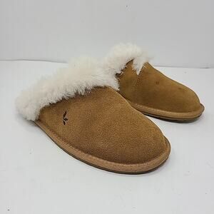 Koolaburra by Ugg Milo Fur Chestnut Brown Womens Slippers Shoes #1015823 Sz 8